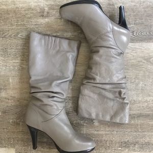 Leather Slouch Boots
